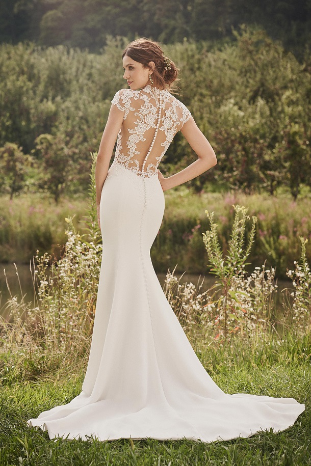 Trouwjurk met transparente rug